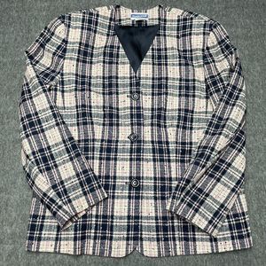 Vintage Pendleton Pink Plaid 100% virgin wool Classic blazer Women’s Size 16